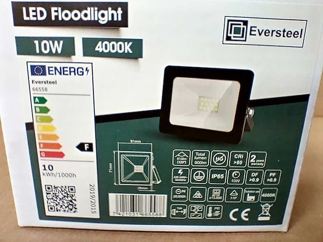 40x eversteel - led flood light 10 watt - afbeelding 5 van  6