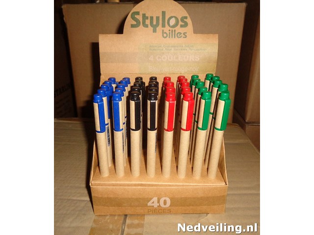 40x pennen op display in 4 kleuren - afbeelding 2 van  3