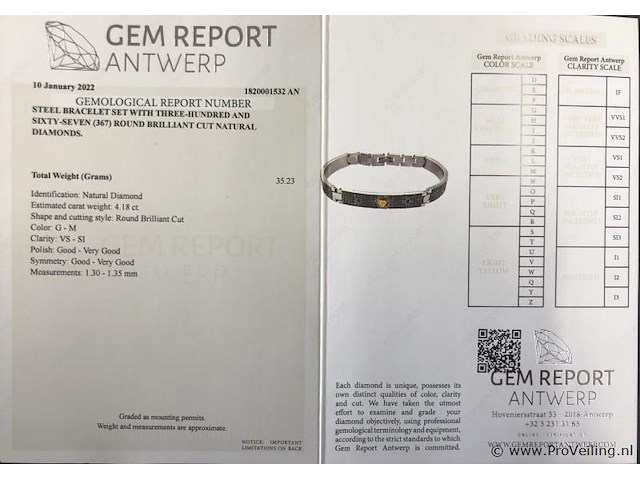 4.18ct men's bracelet - afbeelding 7 van  7