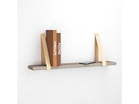 (41x) set leren plankdragers - creme - 85x4 cm - afbeelding 1 van  1