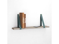 (43x) set leren plankdragers - donker turquoise - 85x4 cm - afbeelding 1 van  1