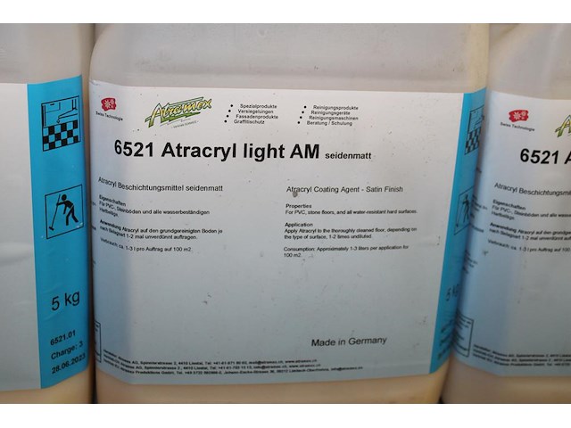 44 jerrycans vloerbeschermingsmiddel atracryl llight am atramex a 5 liter. - afbeelding 3 van  3