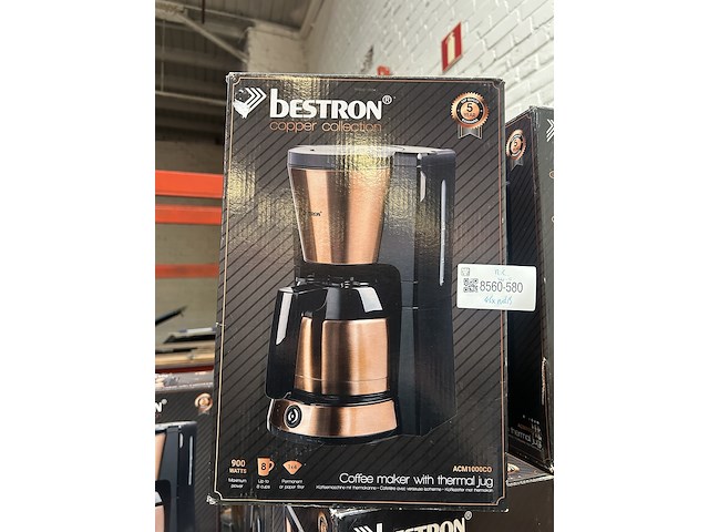 45x koffiezetapparaat met thermoskan bestron, copper collection acm1000co - afbeelding 1 van  6