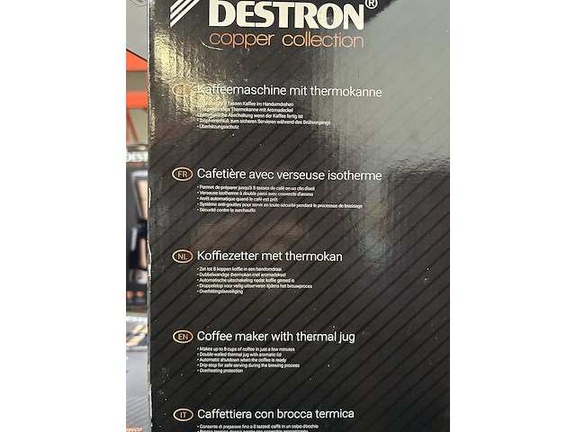 45x koffiezetapparaat met thermoskan bestron, copper collection acm1000co - afbeelding 6 van  6