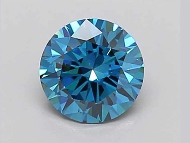 4,65 ct ronde cut donkerblauwe topaas – kasjmirblauw - afbeelding 1 van  3