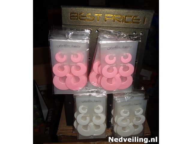 48 pakjes met 3 paar oorbellen op display - afbeelding 3 van  3