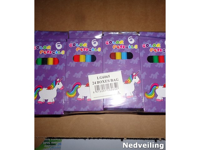 48 pakjes met 6 kleurpotloodjes eenhoorn - afbeelding 1 van  3