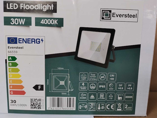 48x eversteel led breedstraler 30 watt - afbeelding 2 van  5