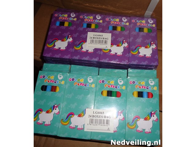 48x kleurpotloodjes kort unicorn 6pcs - afbeelding 3 van  3