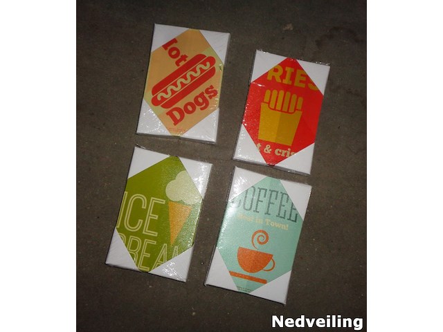 48x retro food canvas 12x18cm 4 assorti - afbeelding 1 van  3