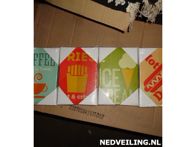 48x retro food schilderijtjes 12x18cm 4 assorti - afbeelding 3 van  3
