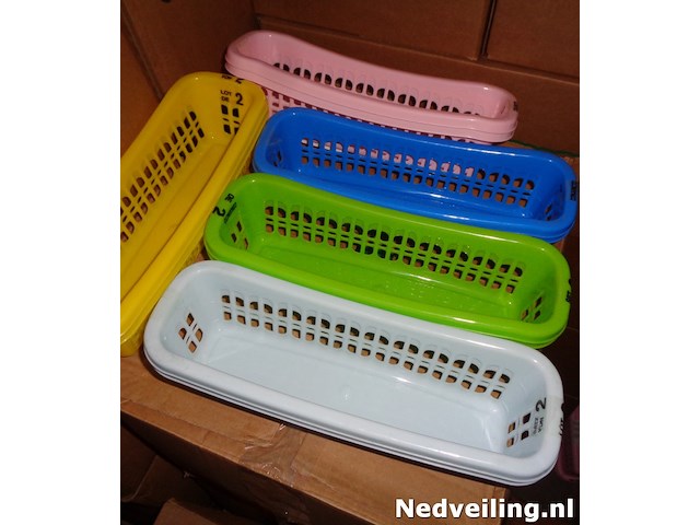 48x set van 2 stuks langwerpige mandjes 27x9cm - afbeelding 2 van  3