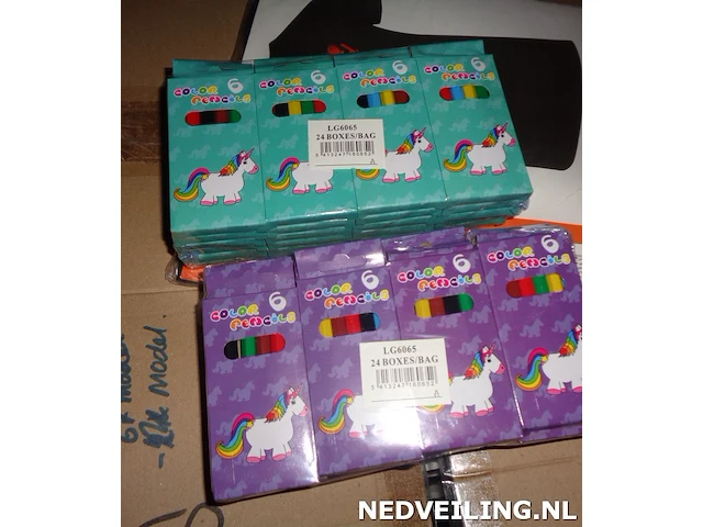 48x set van 6 kleurpotloodjes eenhoorn - afbeelding 1 van  3