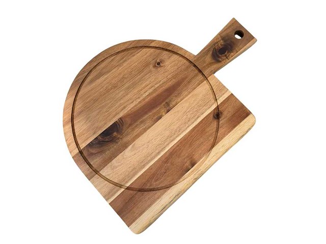 4shine - acacia serveerplank 44x32x2 cm – ovaal met handvat – 4shine - kitchenware (10x) - afbeelding 3 van  3