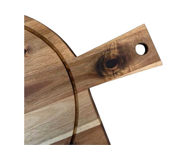 4shine - acacia serveerplank 44x32x2 cm – ovaal met handvat – 4shine - kitchenware (20x) - afbeelding 2 van  3