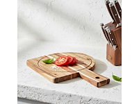 4shine - acacia serveerplank 44x32x2 cm – ovaal met handvat – 4shine - kitchenware (5x) - afbeelding 1 van  3