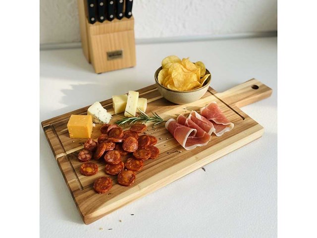4shine - acacia serveerplank 52x25x2 cm – rechthoekig met handvat – 4shine - kitchenware (5x) - afbeelding 1 van  2
