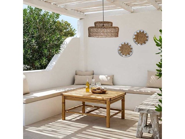 4shine - isla - rond rotan hanglamp - hanging lamp (5x) - afbeelding 2 van  2