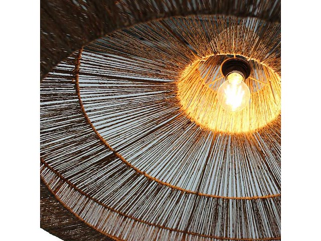 4shine - ronde jute hanglamp jerico -ø88cm- 4shine - hanging lamp (3x) - afbeelding 2 van  4