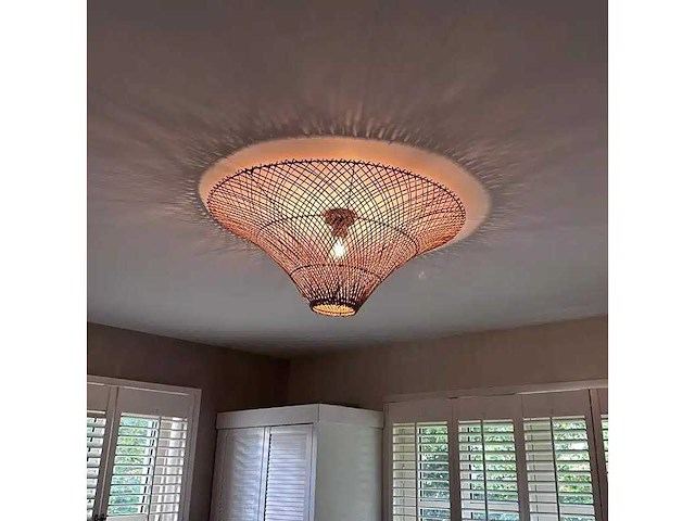 4shine - ronde rotan plafonniere solana ø80cm (5x) - afbeelding 2 van  2