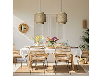 4shine - santi s - ronde bamboe hanglamp - hanging lamp (5x) - afbeelding 3 van  3