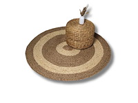 4shine - zeegras & palm vloerkleed d100 cm – rond vloerkleed – 4shine - carpet (5x) - afbeelding 1 van  1