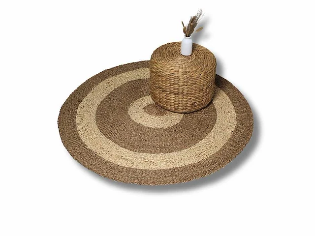 4shine - zeegras & palm vloerkleed d100 cm – rond vloerkleed – 4shine - carpet (7x) - afbeelding 1 van  2