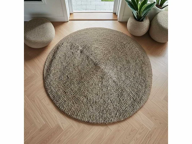 4shine - zeegras vloerkleed -d120 cm. - rond vloerkleed – 4shine - carpet (5x) - afbeelding 1 van  3