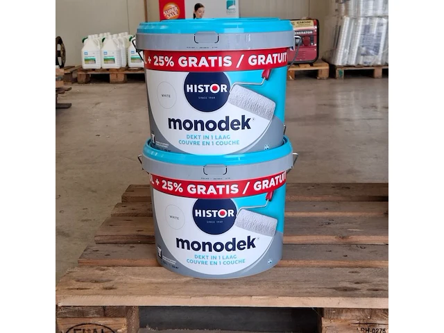 4x 12.5 liter muurverf, histor, monodek, wit - afbeelding 2 van  3