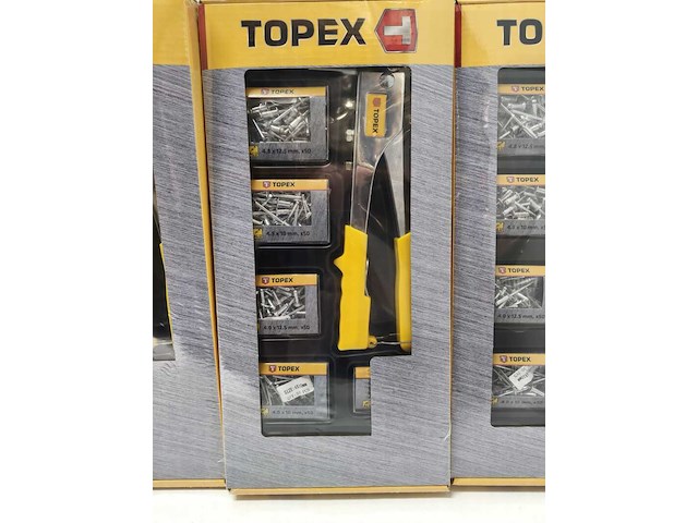 4x 6-delige popnageltangen topex, geel/chroom - afbeelding 2 van  4