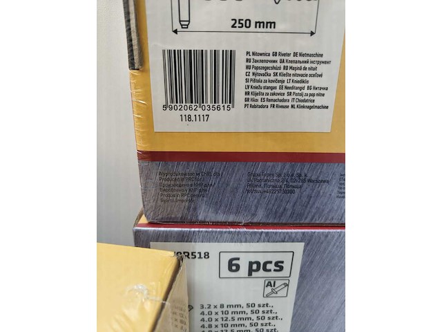 4x 6-delige popnageltangen topex, geel/chroom - afbeelding 4 van  4