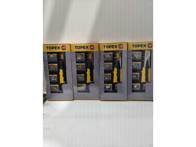 4x 6-delige popnageltangen topex, geel/chroom - afbeelding 1 van  4