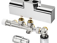 4x aansluitset voor badkamerradiator, oventrop, multiblock t -rtl / uni sh, verchroomd - afbeelding 1 van  3
