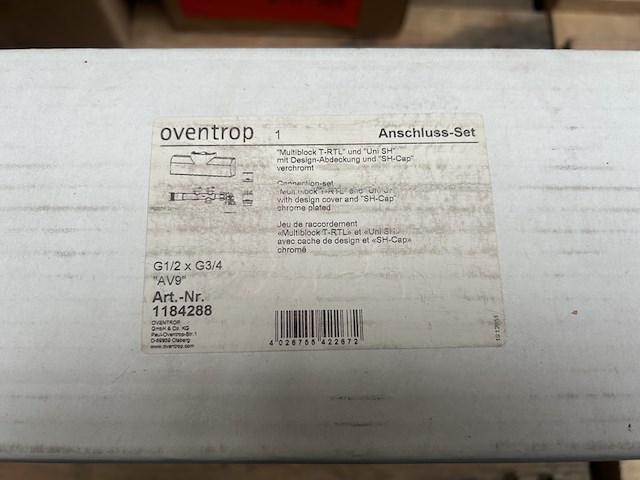 4x aansluitset voor badkamerradiator, oventrop, multiblock t -rtl / uni sh, verchroomd - afbeelding 3 van  3