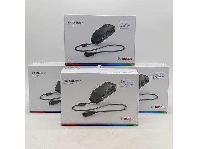 4x acculader t.b.v fietsaccu, bosch, 4a charger - afbeelding 1 van  5