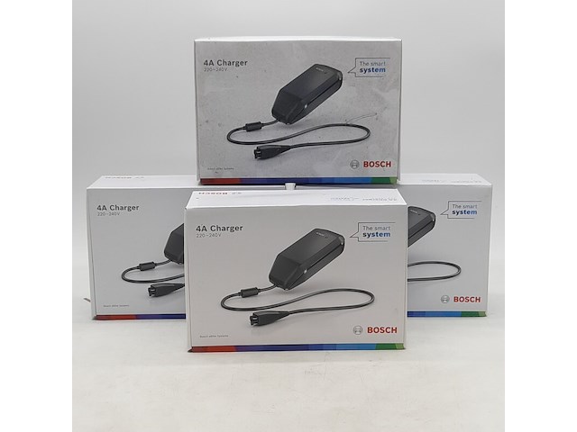 4x acculader t.b.v fietsaccu, bosch, 4a charger - afbeelding 1 van  5