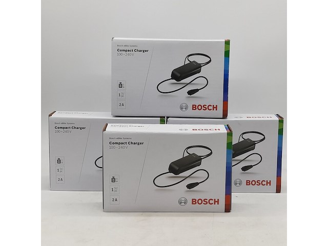 4x acculader t.b.v fietsaccu, bosch, compact charger 100-240v - afbeelding 1 van  5