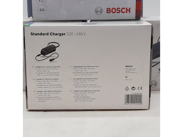 4x acculader t.b.v fietsaccu, bosch, standard charger 220-240v - afbeelding 4 van  5