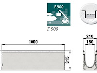 4x afvoergoot/lijngoot/zandvanggoot materiaal glasvezelversterkt beton incl. gietijzer rooster., hauraton faserfix, ks150.020 - afbeelding 4 van  5
