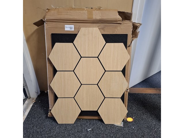 4x akoestisch wandpaneel, hexagon classic oak - afbeelding 1 van  3
