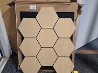 4x akoestisch wandpaneel, hexagon classic oak - afbeelding 1 van  3