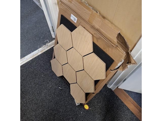 4x akoestisch wandpaneel, hexagon classic oak - afbeelding 3 van  3