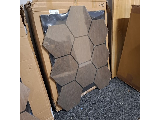 4x akoestisch wandpaneel, hexagon smoke - afbeelding 1 van  4
