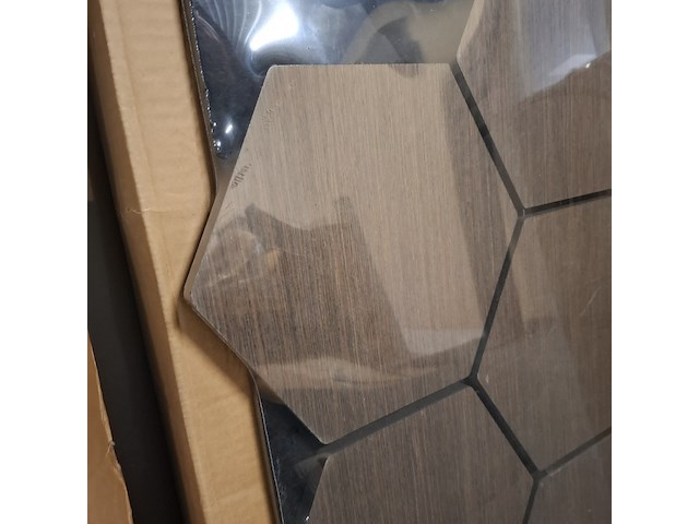 4x akoestisch wandpaneel, hexagon smoke - afbeelding 2 van  4