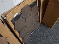 4x akoestisch wandpaneel, hexagon smoke - afbeelding 3 van  4