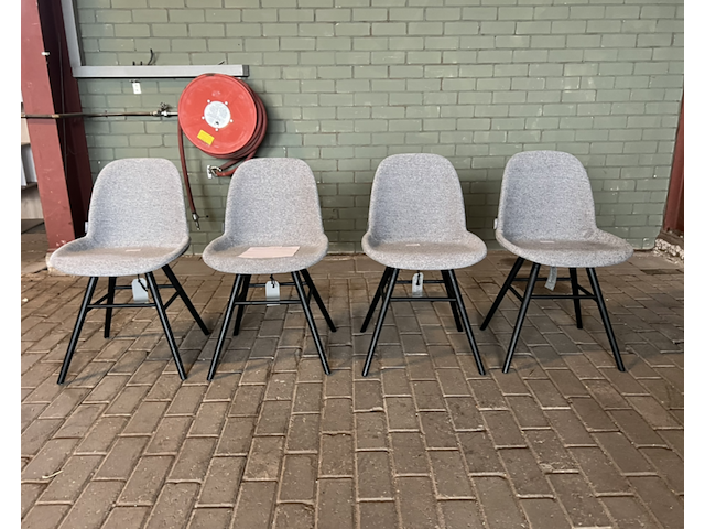 4x albert kuip soft eetkamerstoel zuiver, grijs / chroom - afbeelding 1 van  5
