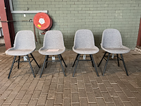 4x albert kuip soft eetkamerstoel zuiver, grijs / chroom - afbeelding 1 van  5