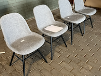 4x albert kuip soft eetkamerstoel zuiver, grijs / chroom - afbeelding 2 van  5