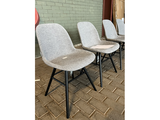 4x albert kuip soft eetkamerstoel zuiver, grijs / chroom - afbeelding 3 van  5