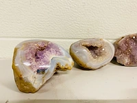 4x amethist / chalcedoon geode - afbeelding 4 van  5